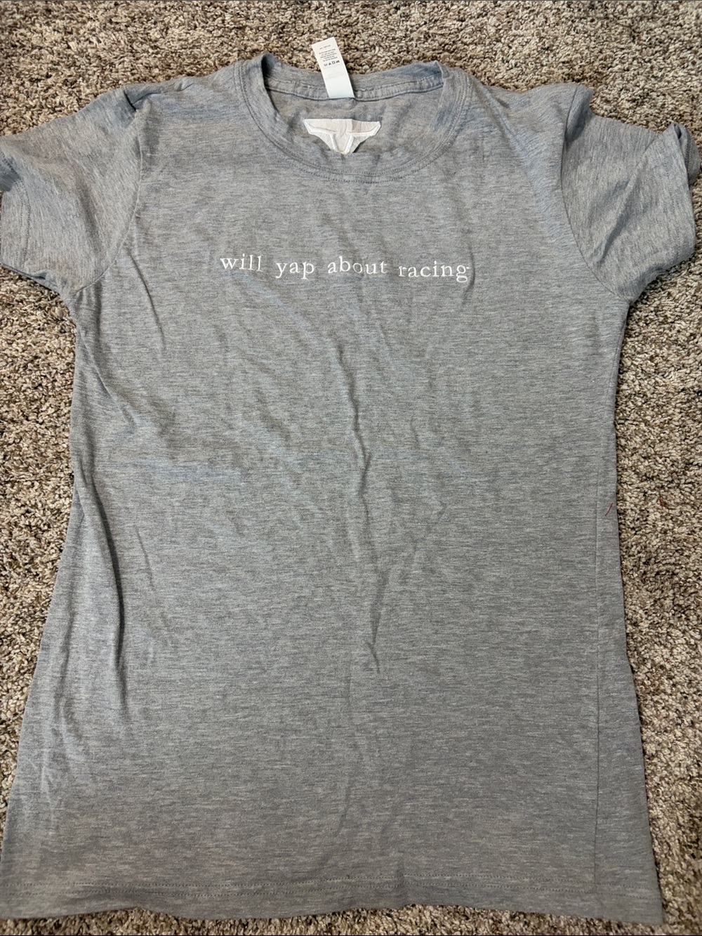 Tultex Light Gray Short Sleeve Graphic Tee with White Text